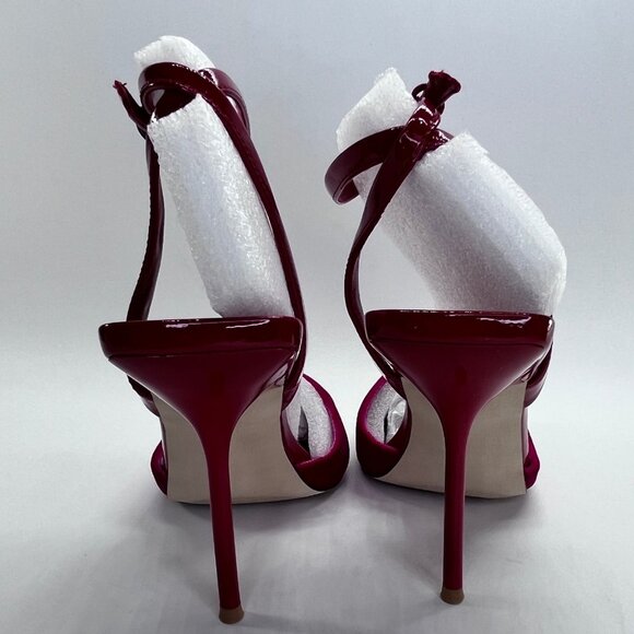 Steve Madden Lilac Pink Velvet Heels Size 7.5 Stiletto Ankle Strap High Heel - Picture 4 of 16